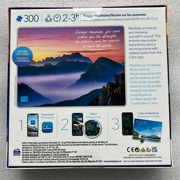 🆕 Mindful Puzzle Foggy Mountains 300 Pieces Free 30 Day Calm App Subscription - Picture 2 of 3